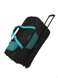 Travelite Basics Wheeled duffle L exp Black/petrol