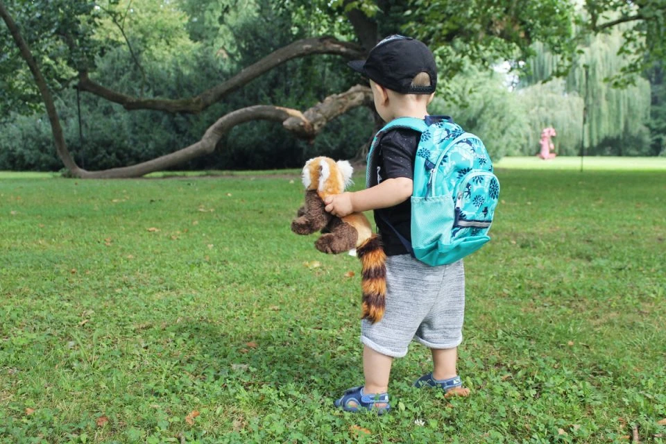 Rucsac Vaude și panda de pluș